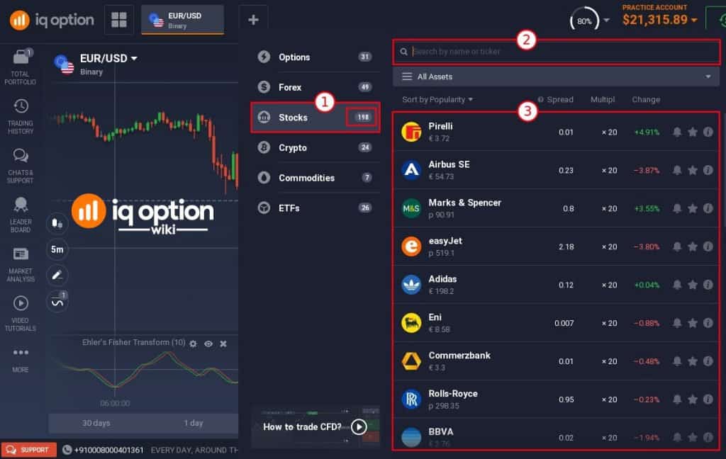 How to choose one of 198 stock to trade on IQ Option