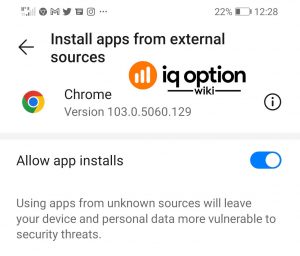 How to install an app from external source